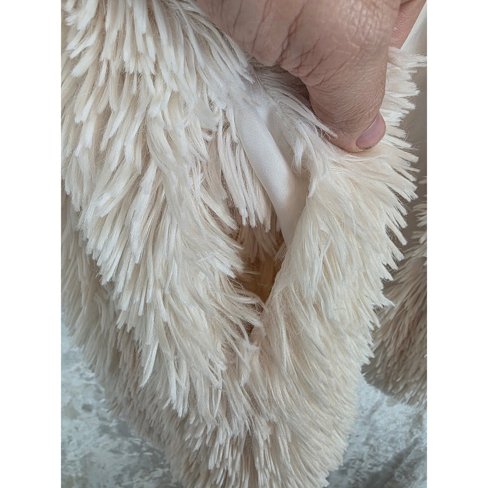 Apt. 9 Cream Ivory Shaggy Faux Fur Vest Sleeveless Jacket Womens‎ Size S-M - Picture 4 of 6